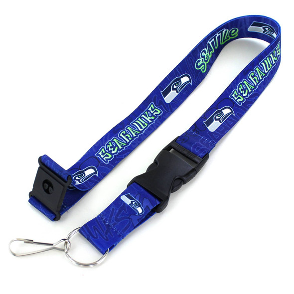 NFL Seattle Seahawks Graffiti Lanyard Keychain ID Holder NFL Fan Accessory