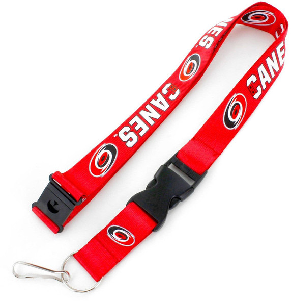 NHL Carolina Hurricanes Team Lanyard Keychain ID Holder NHL Fan Accessory, Red