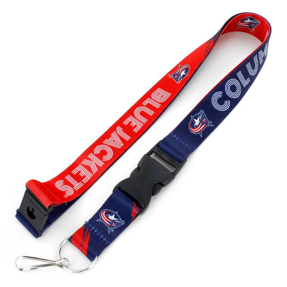 NHL Columbus Blue Jackets Crossfade Lanyard Keychain ID Holder NHL Fan Accessory