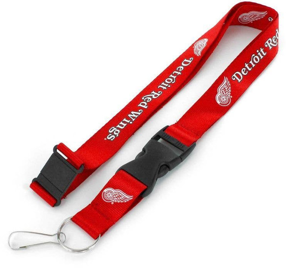 NHL Detroit Red Wings Team Lanyard Keychain ID Holder NHL Fan Accessory, Red