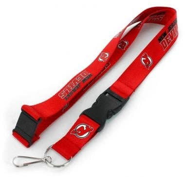 NHL New Jersey Devils Team Lanyard Keychain ID Holder NHL Fan Accessory, Red