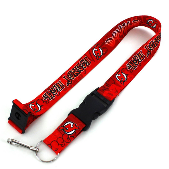 NHL New Jersey Devils Graffiti Lanyard Keychain ID Holder NHL Fan Accessory