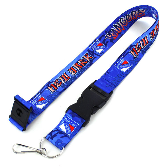 NHL New York Rangers Graffiti Lanyard Keychain ID Holder NHL Fan Accessory