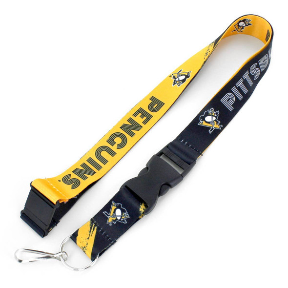 NHL Pittsburgh Penguins Crossfade Lanyard Keychain ID Holder NHL Fan Accessory