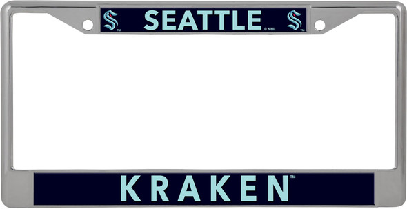 Seattle Kraken Frame Chrome License Plate