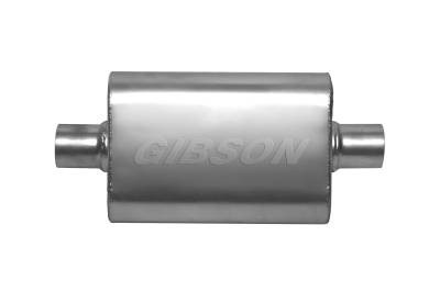 Gibson CFT Superflow Stainless Steel Muffler 2.25" Center / 2.25" Center 13" Oval Body – 55111S