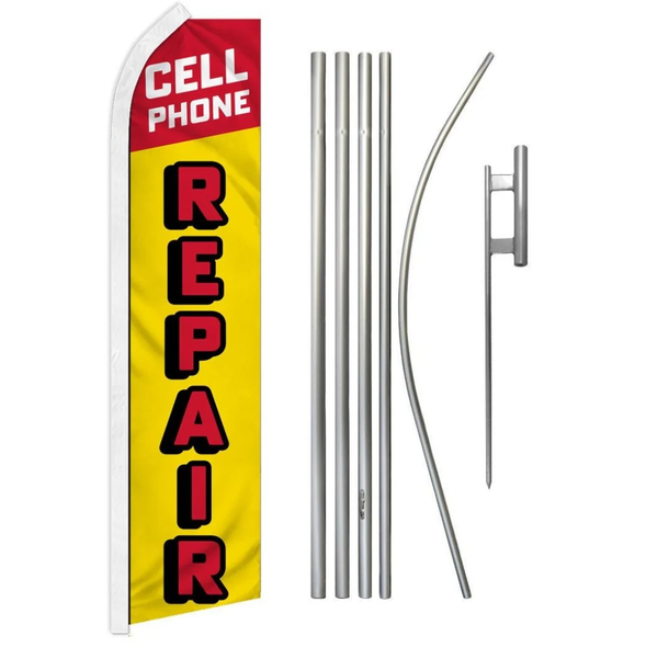Cell Phone Repair (Letters) Super Flag & Pole Kit