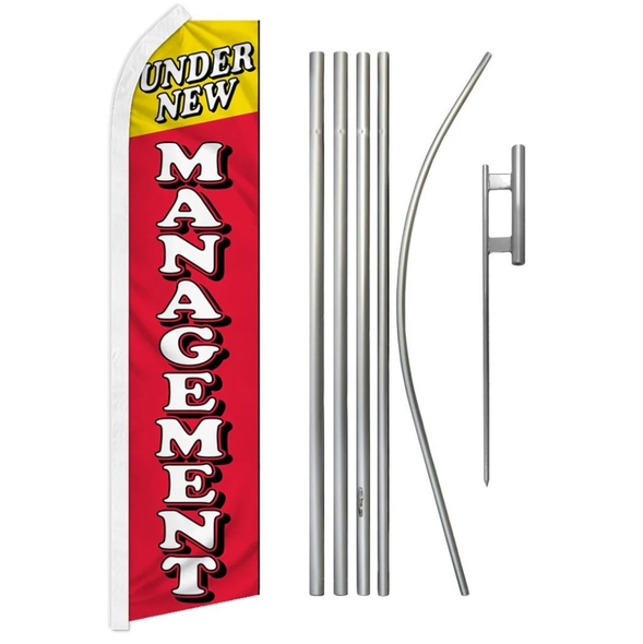 Under New Management Super Flag & Pole Kit