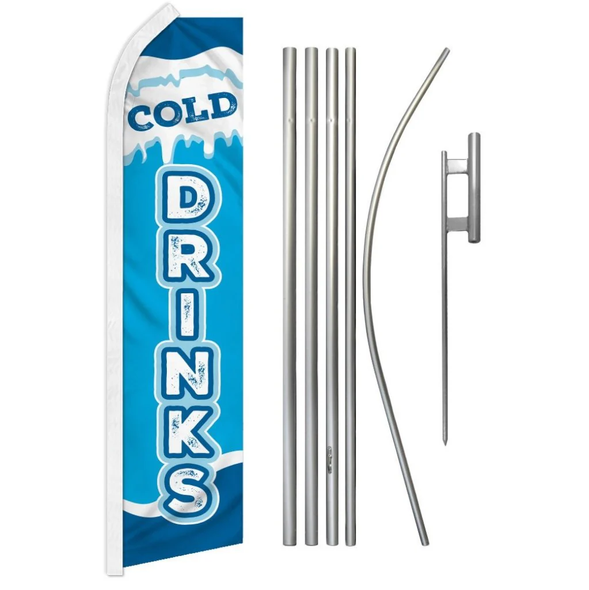 Cold Drinks Super Flag & Pole Kit