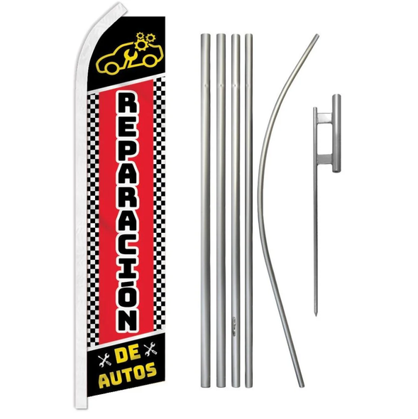 Reparacion De Autos Super Flag & Pole Kit