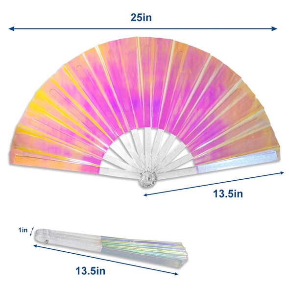 Iridescent Opal Light X-Large Hand Fan