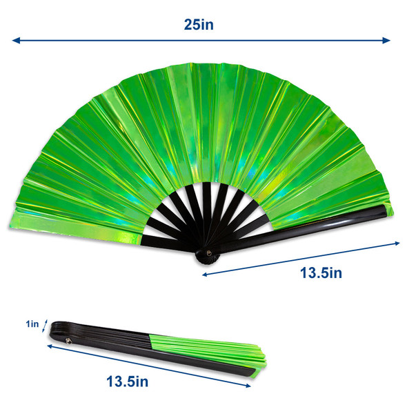 Metallic Teal X-Large Hand Fan