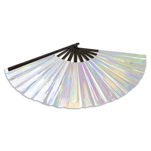 Metallic Silver X-Large Hand Fan