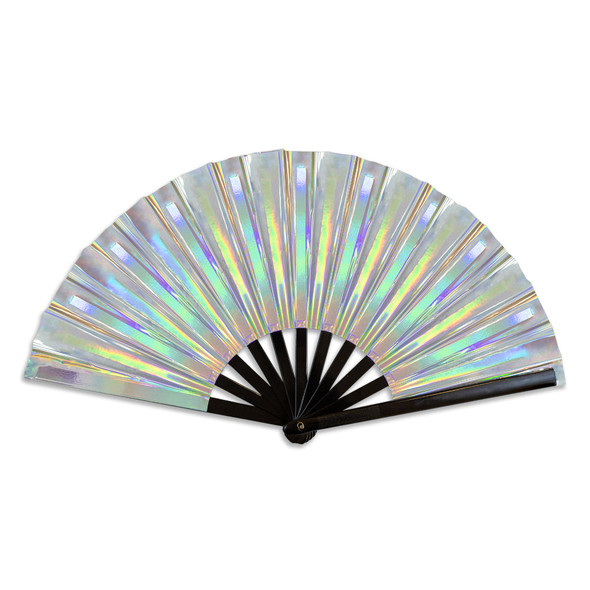 Metallic Silver X-Large Hand Fan