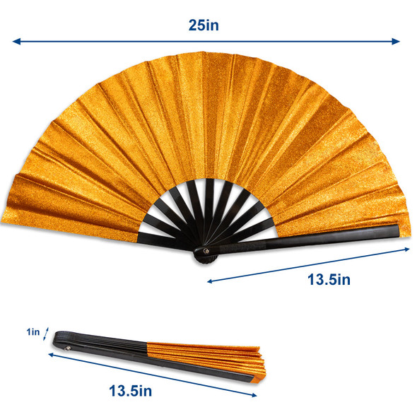 Glitter Orange  X-Large Hand Fan