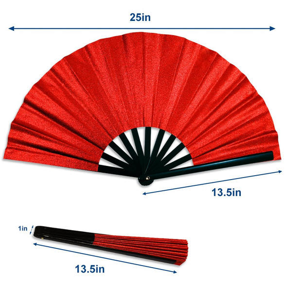 Glitter Red X-Large Hand Fan