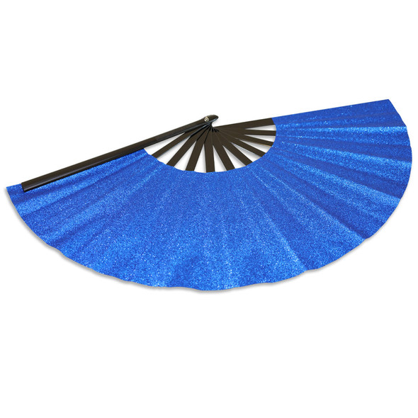 Glitter Royal Blue X-Large Hand Fan