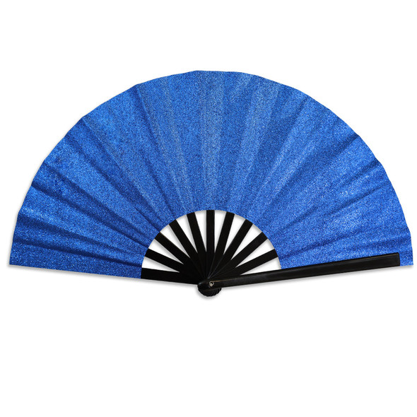 Glitter Royal Blue X-Large Hand Fan