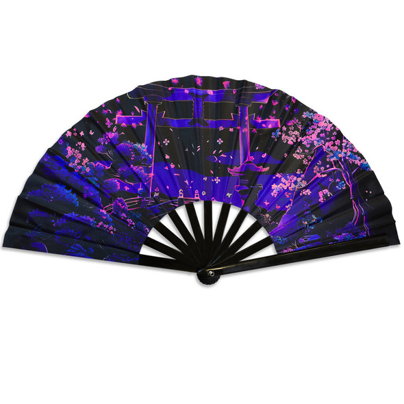 Sakura Blossoms Blacklight X-Large Fan