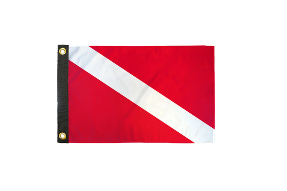 Diver Down 12x18 Inch Boat & Off-Road Whip Flag – Scuba Diver Safety Flag for UTV, SXS & Marine Use
