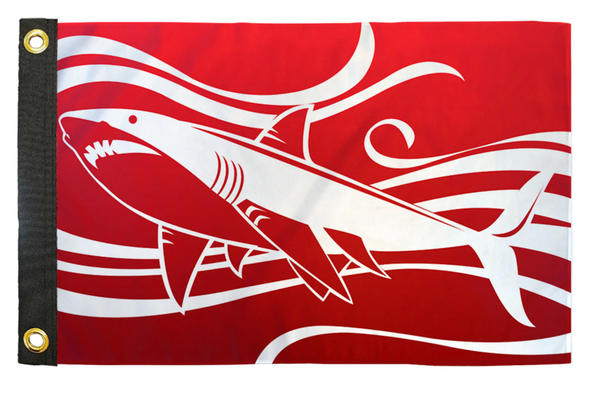 Shark 12x18 Inch Boat & Off-Road Whip Flag – UTV, SXS, Dune Buggy & Marine Flag