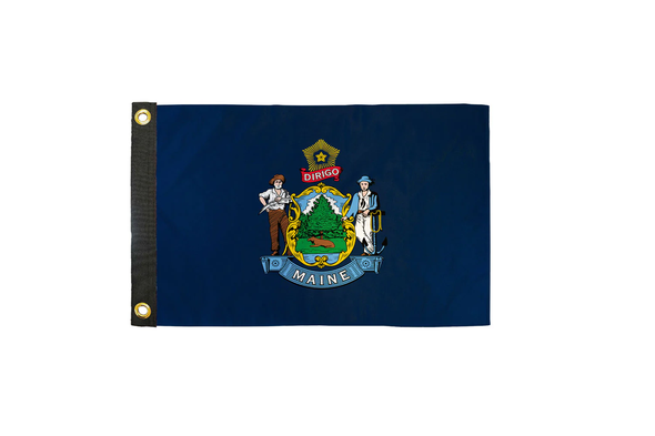 Maine 12x18 Inch Boat & Off-Road Whip Flag – State Flag for UTV, SXS, Dune Buggy & Marine Use