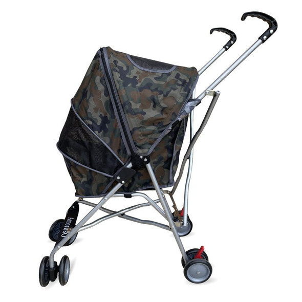 Camo Dog Stroller Pet Umbrella Folding Doggie Carriage