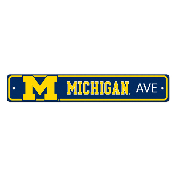 Michigan Wolverines Team Color Street Sign D√©cor 4in. X 24in. Lightweight
