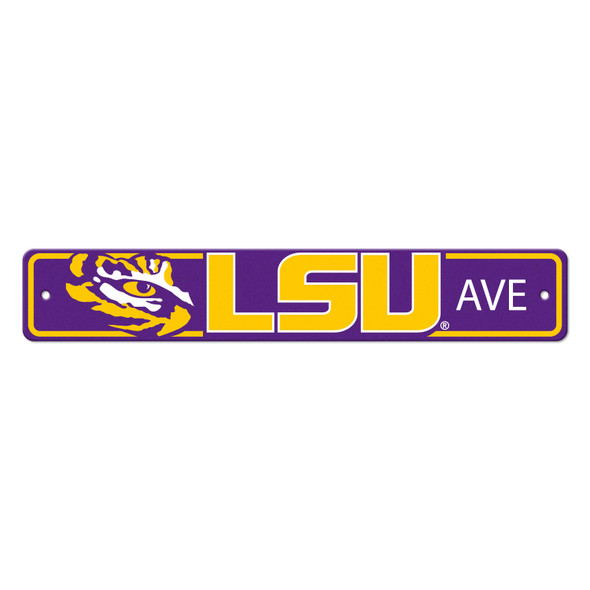 LSU Tigers Team Color Street Sign D√©cor 4in. X 24in. Lightweight