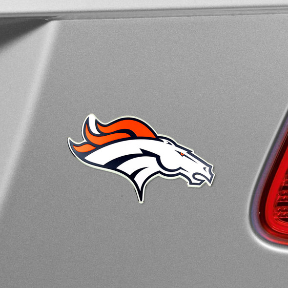 Denver Broncos Heavy Duty Aluminum Embossed Color Emblem Bronco Head Primary Logo