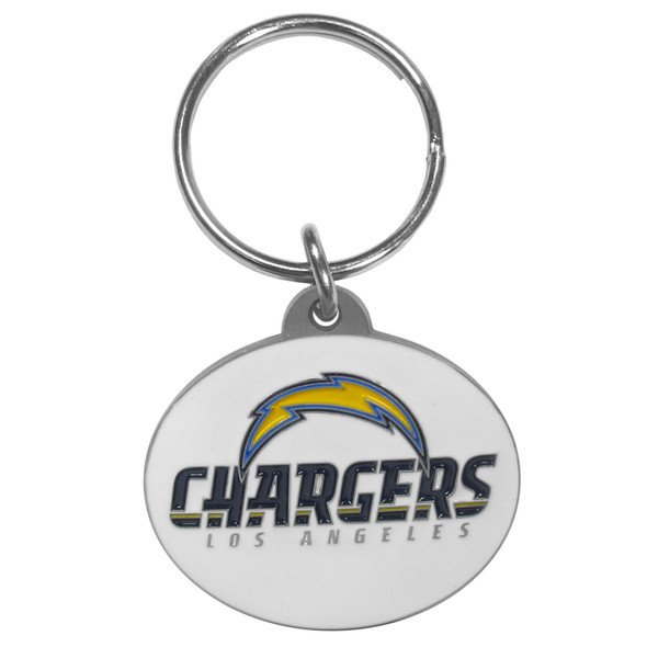 Los Angeles Chargers Oval Carved Metal Key Chain