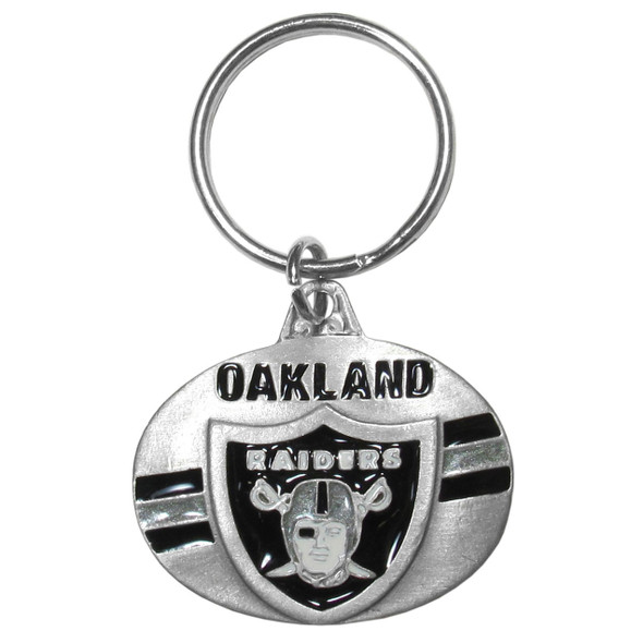 Las Vegas Raiders Oval Carved Metal Key Chain