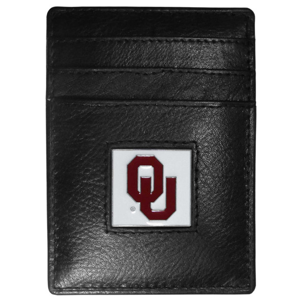 Oklahoma Sooners Leather Money Clip/Cardholder