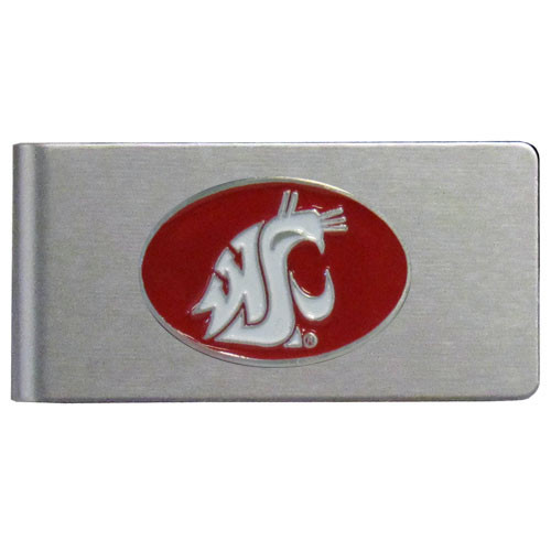 Washington St. Cougars Brushed Metal Money Clip