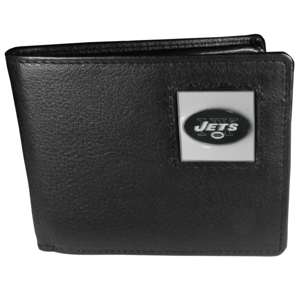 New York Jets Leather Bi-fold Wallet Packaged in Gift Box