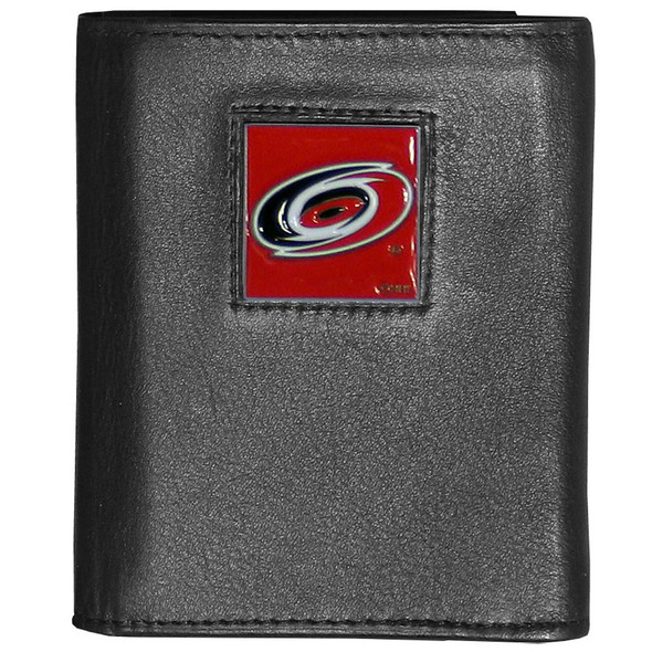 Carolina Hurricanes¬Æ Deluxe Leather Tri-fold Wallet Packaged in Gift Box