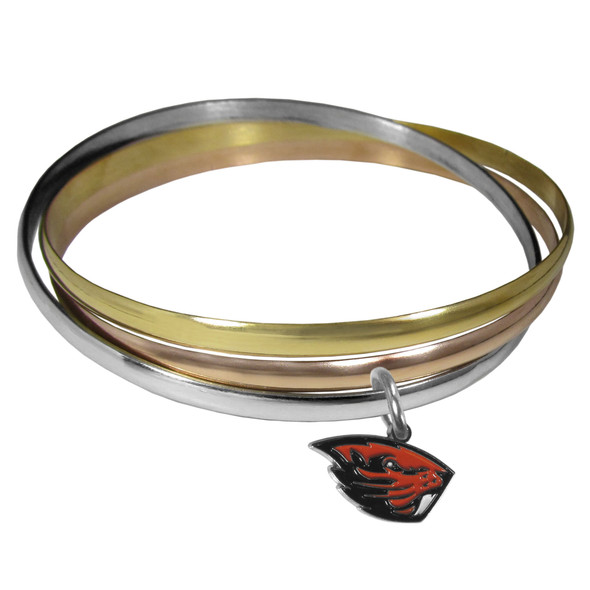 Oregon St. Beavers Tri-color Bangle Bracelet