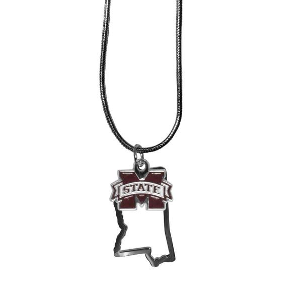 Mississippi St. Bulldogs State Charm Necklace