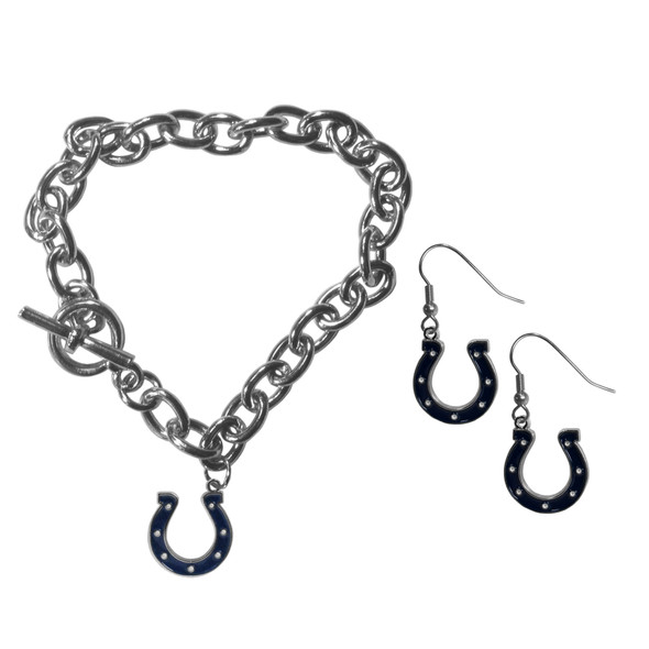 Indianapolis Colts Chain Bracelet and Dangle Earring Set Indianapolis Colts Chain Bracelet and Dangle Earring Set