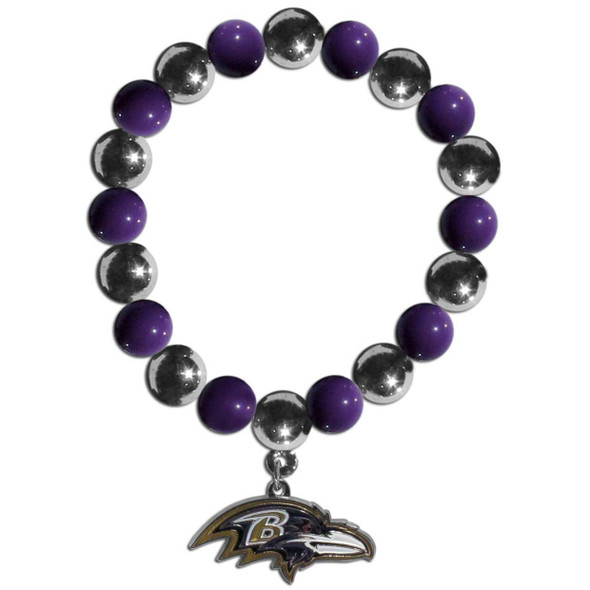 Baltimore Ravens Chrome Bead Bracelet Baltimore Ravens Chrome Bead Bracelet