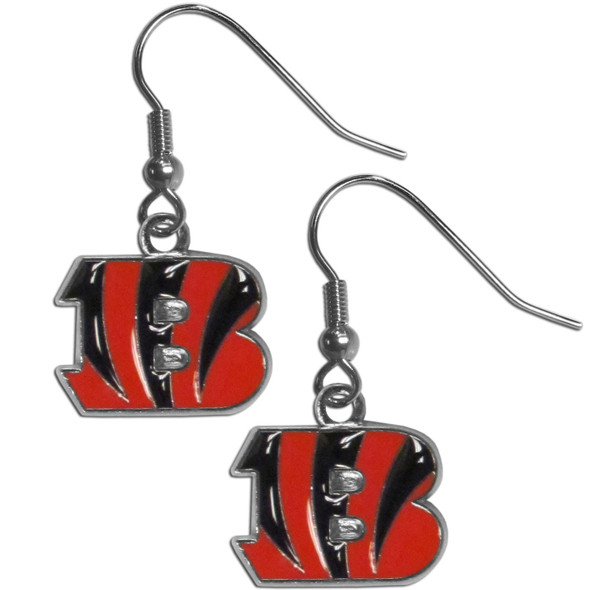 Cincinnati Bengals Chrome Dangle Earrings