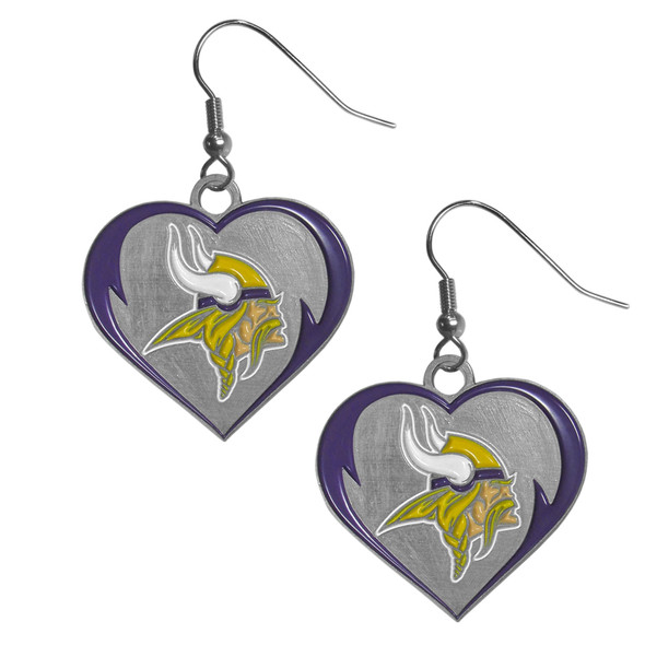 Minnesota Vikings Heart Dangle Earrings Minnesota Vikings Heart Dangle Earrings
