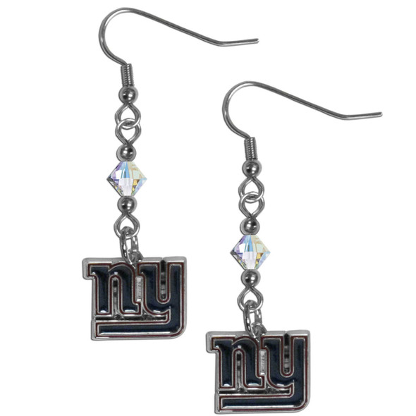 New York Giants Crystal Dangle Earrings