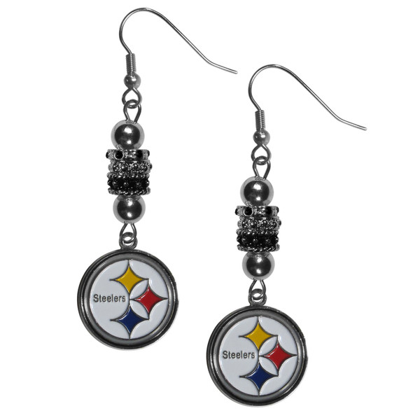 Pittsburgh Steelers Euro Bead Earrings Pittsburgh Steelers Euro Bead Earrings