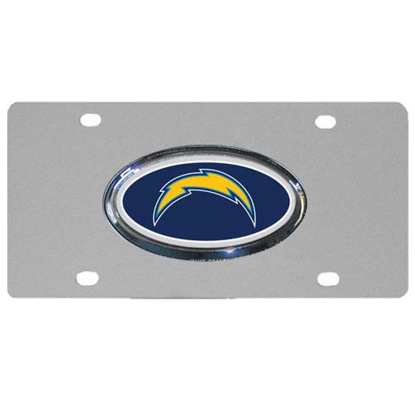 Los Angeles Chargers Steel License Plate, Dome Los Angeles Chargers Steel License Plate, Dome