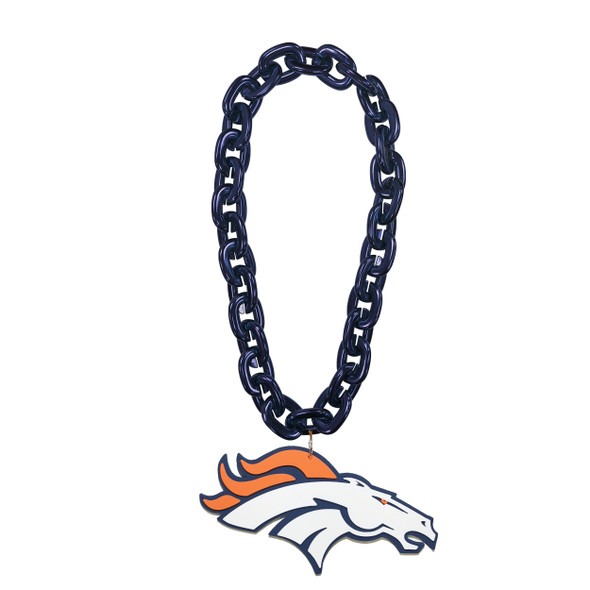 Denver Broncos Fan Chain Necklace NFL Foam Chain Fan Gear Navy