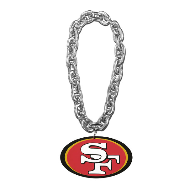 San Francisco 49ers Fan Chain Necklace NFL Foam Chain Fan Gear Silver