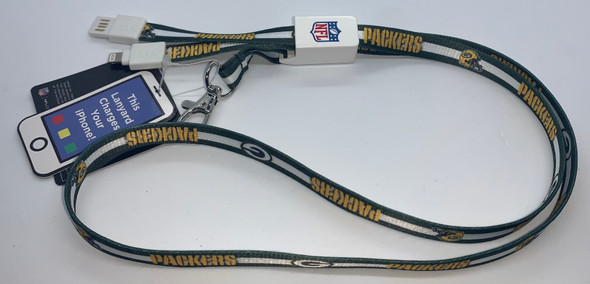 Green Bay Packers  Charging Lanyard iPhone iPad USB Cable NFL Fan Gear