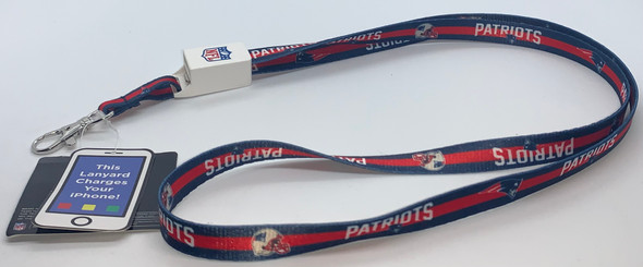 New England Patriots  Charging Lanyard iPhone iPad USB Cable NFL Fan Gear
