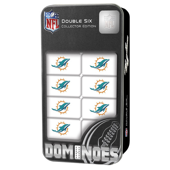Miami Dolphins Double Six Domino Set NFL Game Set Fan Collectible